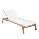 Axi logan bain de soleil en aspect bois / cr�me transat jardin avec structure en aluminium r�glable en ...