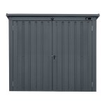 Axi oscar cache poubelle m�tallique anthracite / acier galvanis� r�sistant aux intemp�ries - abri poubelle ...