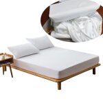 Az king - protge matelas impermeable 200x200 bonnet 45 cm, alse respirante et souple, bouclette microfibre, ...