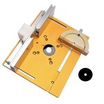 B 1set plaque d'insertion de table de routeur en aluminium avec jauge � onglet pour le travail du bois, ...