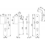 B?quille double pali?re 195 mm new york alu aspect inox ?paisseur porte 38 - 47 mm