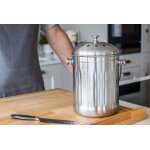 Bac à compost en acier inoxydable argenté 5l Bac à compost en acier inoxydable argenté 5l