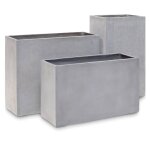 Bac fibres de verre et composite long 100 x l 35 cm h 60 cm ext. claustra gris clair
