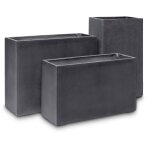 Bac fibres de verre et composite long 100 x l 35 cm h 80 cm ext. claustra gris anthracite