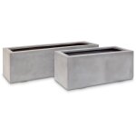 Bac fibres de verre et composite long 100 x l 40 cm h 40 cm ext. jardinière gris clair Bac fibres de verre et composite long 100 x l 40 cm h 40 cm ext. jardinière gris clair