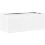 Bac fibres de verre et plastique renforcé long 150 x 50 cm h 50 cm ext. jardinière blanc mat Bac fibres de verre et plastique renforcé long 150 x 50 cm h 50 cm ext. jardinière blanc mat