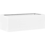 Bac fibres de verre et plastique renforcé long 200 x 50 cm h 50 cm ext. jardinière blanc mat Bac fibres de verre et plastique renforcé long 200 x 50 cm h 50 cm ext. jardinière blanc mat