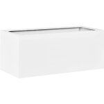 Bac fibres de verre et plastique renforcé long 80 x 20 cm h 20 cm ext. jardinière blanc mat Bac fibres de verre et plastique renforcé long 80 x 20 cm h 20 cm ext. jardinière blanc mat