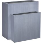 Bac fibres de verre et plastique renforc long 95 x 34 cm h 90 cm ext. claustra gris mat
