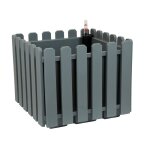 Bac a fleurs auto arrosant 10l gris avec reserve