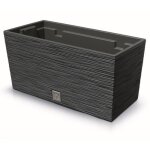 Bac a fleurs bac a balcon bac a plantes pot de fleur anthracite l 39, 5 cm avec insert cache - pot en ...