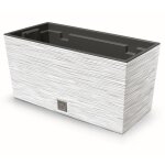Bac a fleurs bac a balcon bac a plantes pot de fleur blanc l 39, 5 cm avec insert cache - pot en plastique ...