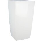 Bac a fleurs carré riviera nuance - plastique - l38xp38xh69 cm - blanc Bac a fleurs carré riviera nuance - plastique - l38xp38xh69 cm - blanc