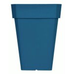 Bac a fleurs carr� riviera soleilla - plastique - hauteur 53 cm - bleu