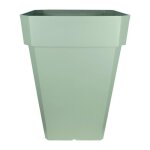 Bac a fleurs carré riviera soleilla - plastique - hauteur 53 cm - vert argile Bac a fleurs carré riviera soleilla - plastique - hauteur 53 cm - vert argile