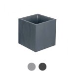 Bac a fleur carr volcania - double paroi - 57 litres - gris anthracite eda plastiques