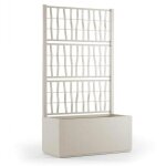 Bac a fleur ethica rectangulaire 80 cm avec treillis craie