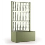 Bac a fleur ethica rectangulaire 80 cm avec treillis vert Bac a fleur ethica rectangulaire 80 cm avec treillis vert
