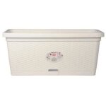 Bac a fleur rectangulaire natural - 66l - 80 cm - plastique - blanc