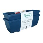 Bac a fleurs riviera eva - lot 2 jardinieres - plastique - 57 cm - bleu