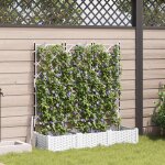 Bac � fleurs vidaxl avec treillis 3 pcs blanc 120x40x125, 5 cm