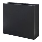 Bac a plantes meuble jardinire 82 x 90 x 30 cm acier galvanis noir helloshop26 03 0008958