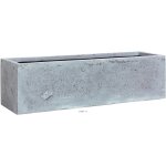 Bac en polystone flower ext. balconniere l 65x 18 x h 18 cm gris ciment