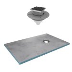 Receveur de douche  carreler 140x90 cm avec bondes  sortie verticale - grille inox