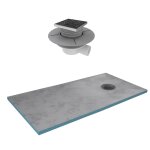 Receveur de douche  carreler 90x160 cm avec bondes  sortie horizontale - grille inox