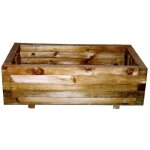 Bac rectangle rustica en bois - pot en bois 80 x 40 x 27 cm - forest - style