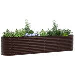 Bac surlev marron vidaxl 400x80x81 cm en acier galvanis