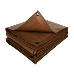 Bche de protection en polythylne - 140 g / m - bords et coins renforcs 1. 5 x 6 marron
