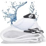 B�che transparente imperm�able, r�sistante aux d�chirures, a la pluie, au vent et en pvc avec ?illets, ...