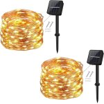 Baertmy - guirlande lumineuse solaire, exterieur etanche lumires de jardin 120 led 2 pack 8 modes 12m ...