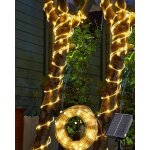 Baertmy - guirlande solaire extrieur tube, 10m 100 led guirlande lumineuse solaire 8 modes, etanche, ...