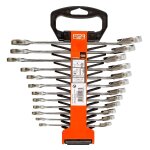 Bahco jeu de cl�s mixtes plates � cliquet, 12 pcs, support plastique - 1rm / sh12
