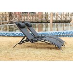 Bahia noir / noir x2 : lot de 2 transats empilables et ajustables en aluminium et textilène Bahia noir / noir x2 : lot de 2 transats empilables et ajustables en aluminium et textilène