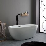 Baignoire acrylique blanche centre de la piece cassiopea