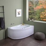 Baignoire d'angle asymetrique droite avec hydromassage ambra