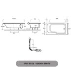 Baignoire bain douche 170 x 90 - version droite jacob delafon malice acrylique