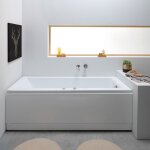 Baignoire balneo rectangulaire en acrylique adele