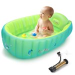 Baignoire gonflable pour enfants 6 mois - 5 ans avec pompe et sige anti - drapant, matriau 0. 3 mm ...