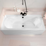 Baignoire rectangulaire duo 170x75x54cm avec dossiers int�gr�s - acrylique et abs blanc brillant