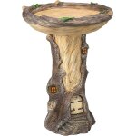 Bain d'oiseaux de jardin, bain d'oiseaux en polyrésine en forme de grand arbre, piédestal marron, fait ... Bain d'oiseaux de jardin, bain d'oiseaux en polyrésine en forme de grand arbre, piédestal marron, fait ...