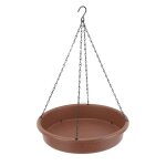 Bain oiseaux suspendu plastique - mangeoire ronde ext�rieur - marron