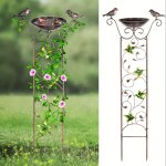 Bain d'oiseaux avec treillis de jardin pour plantes grimpantes, extrieur, papillon dcoratif, poignes ...