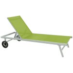 Bain de soleil alu / textilene bella avec roues - vert