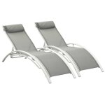 Bain de soleil en aluminium beauty - phoenix - gris - lot de 2