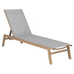 Bain de soleil en aluminium imitation bois  elysia  - gris clair