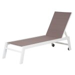 Bain de soleil barbados en textil�ne taupe - aluminium blanc